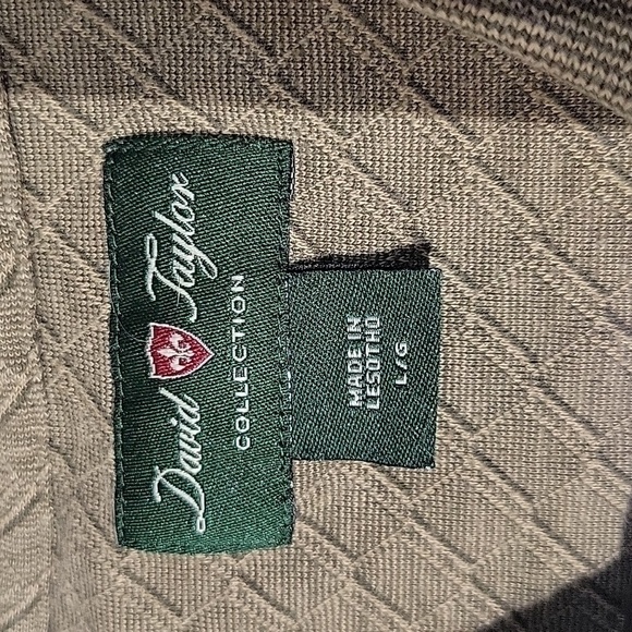 Men's David Taylor Collection Golf Polo, Dark Khaki Shirt, Size Large - Picture 3 of 7